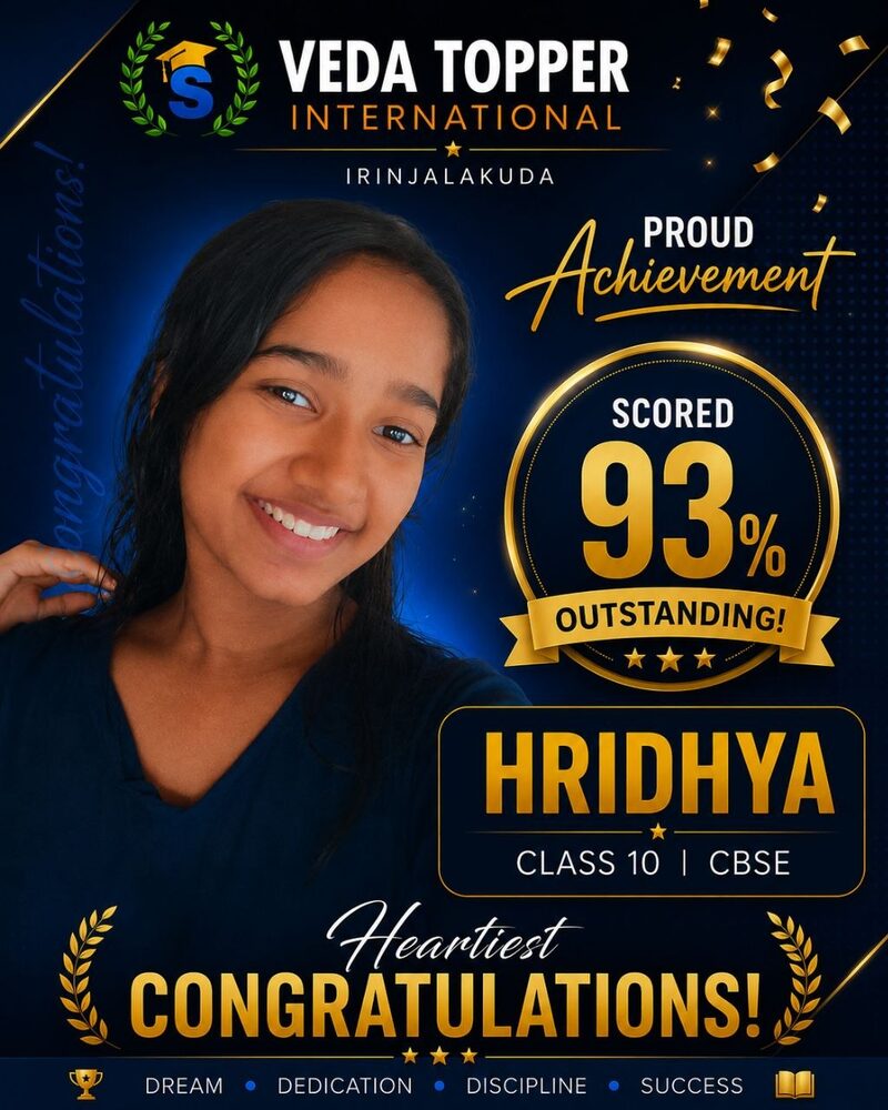 Hridhya — Class 10 CBSE, scored 93%
