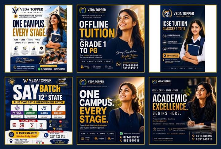 Veda Topper course and admission campaign creatives
